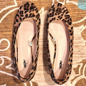 Mossimo Supply Co. Leopard Print Open Toe Wedge Shoes Size 9.5